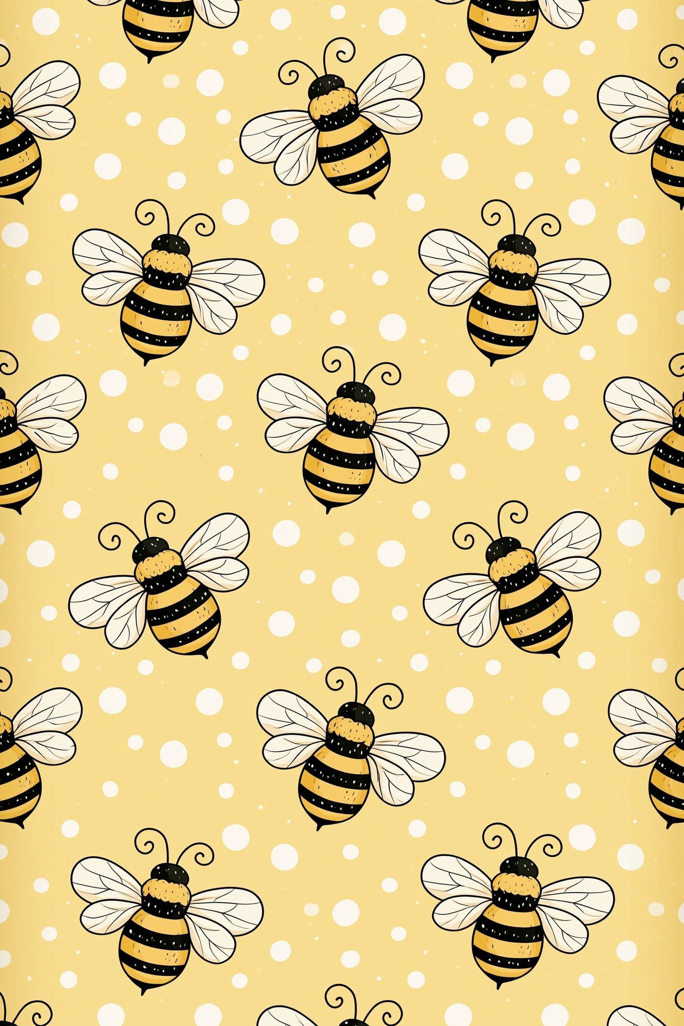 Bee Pattern Illustration Poster. poster detail