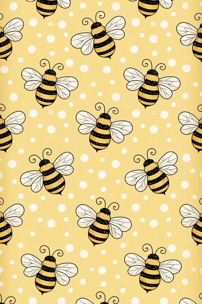 Bee Pattern Illustration Poster.