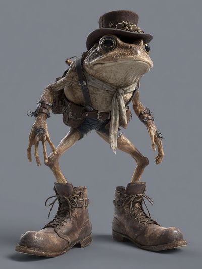 Steampunk Frog Character Print.
