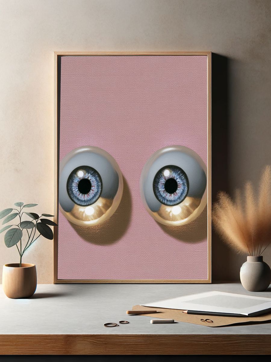 Surreal Eyeballs Illustration Poster. — room view 2