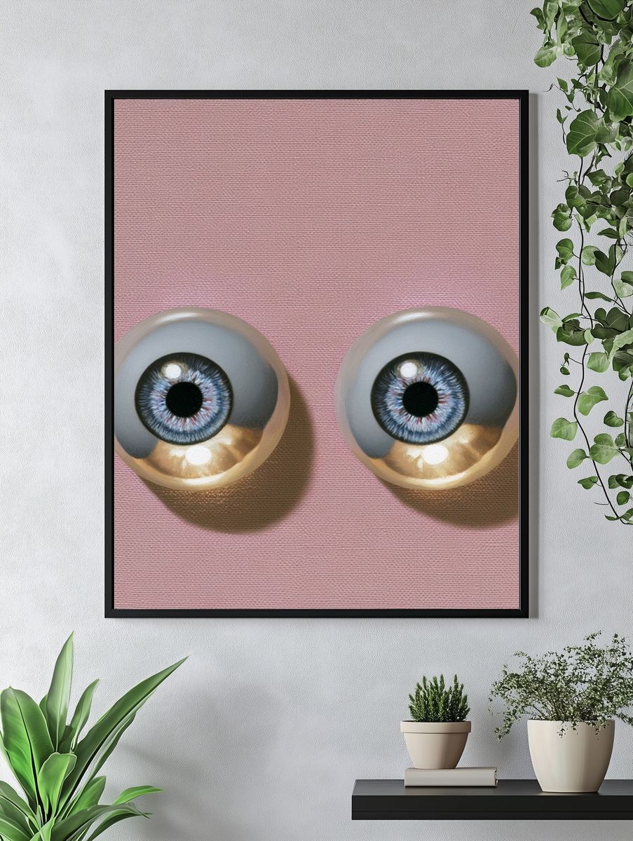 Surreal Eyeballs Illustration Poster. — room view 4