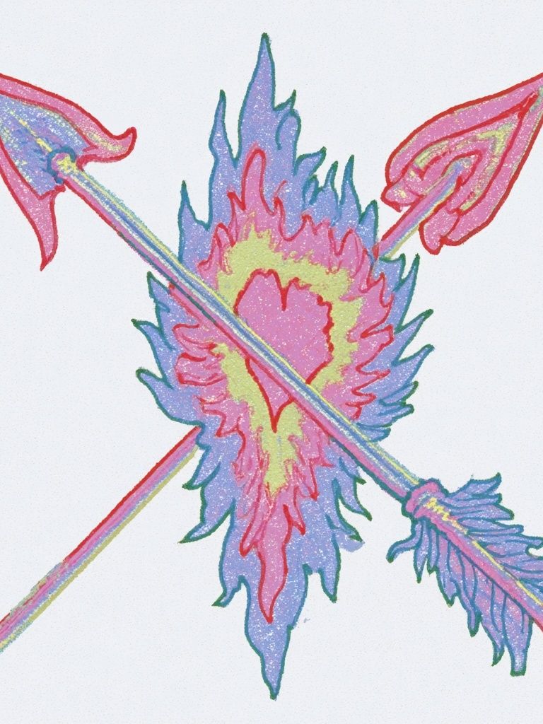 Heart and Arrows Illustration Poster. poster detail