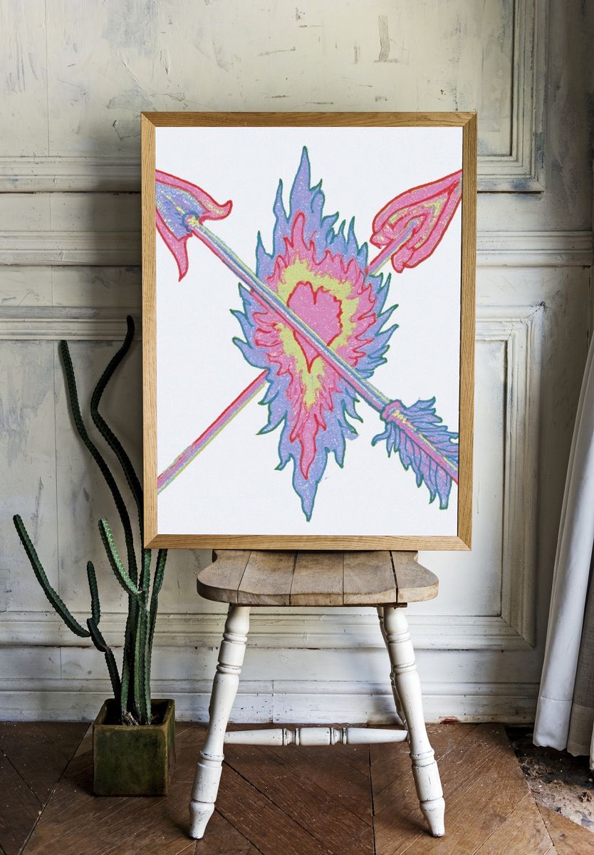 Heart and Arrows Illustration Poster. room preview