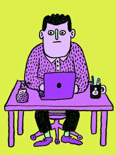 Office Worker Illustration Poster.