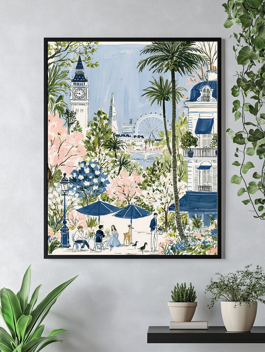 Paris Garden Watercolor Print. — room view 4