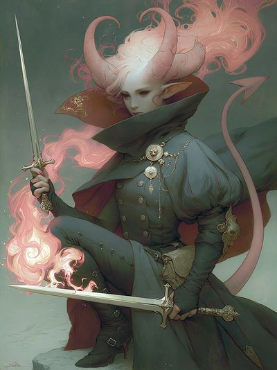 Horned Fantasy Warrior Poster.
