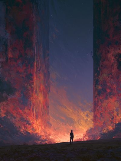Cosmic Canyon Silhouette Print.