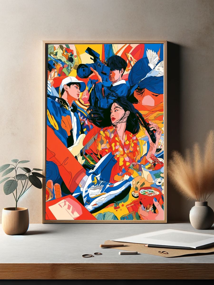 Pop Art Fashion Collage Poster. — room view 2