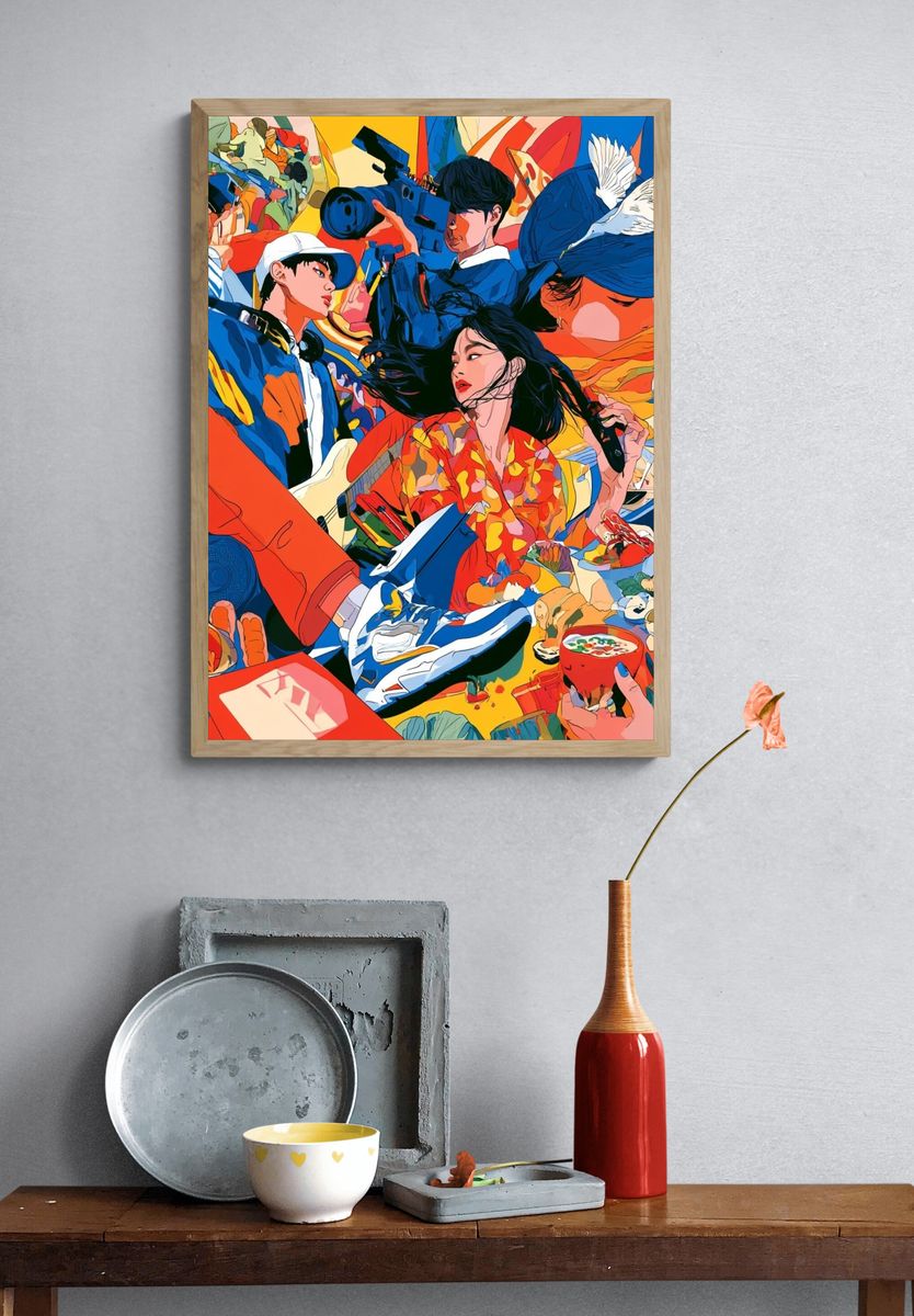 Pop Art Fashion Collage Poster. — room view 3