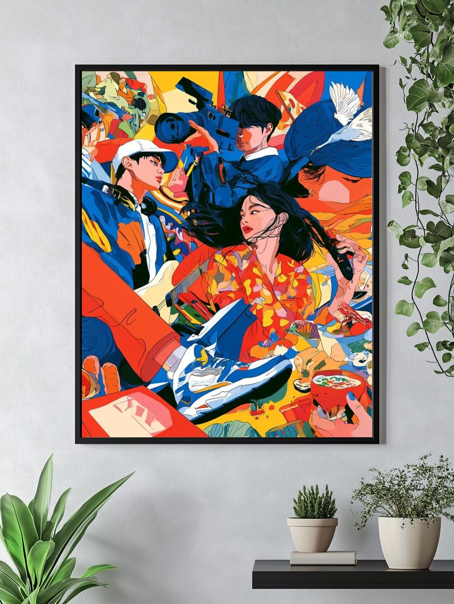 Pop Art Fashion Collage Poster. — room view 4