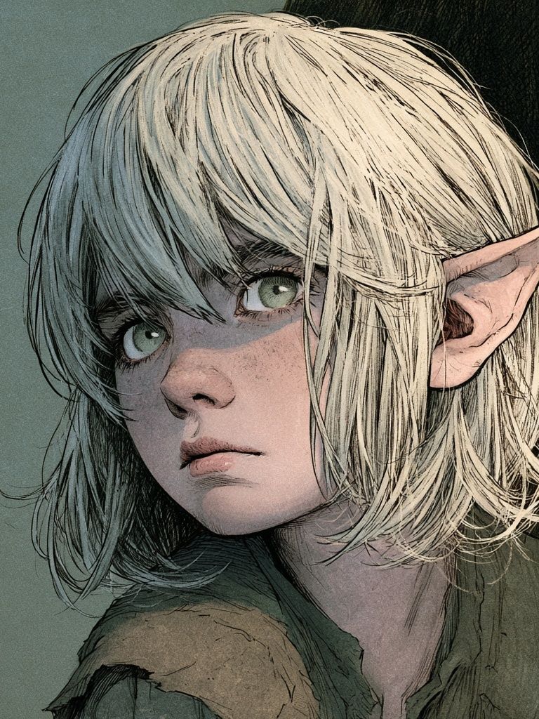 Elf Portrait Illustration Poster. poster detail