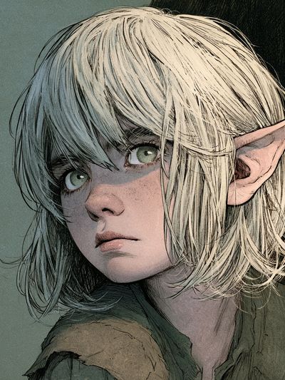 Elf Portrait Illustration Poster.