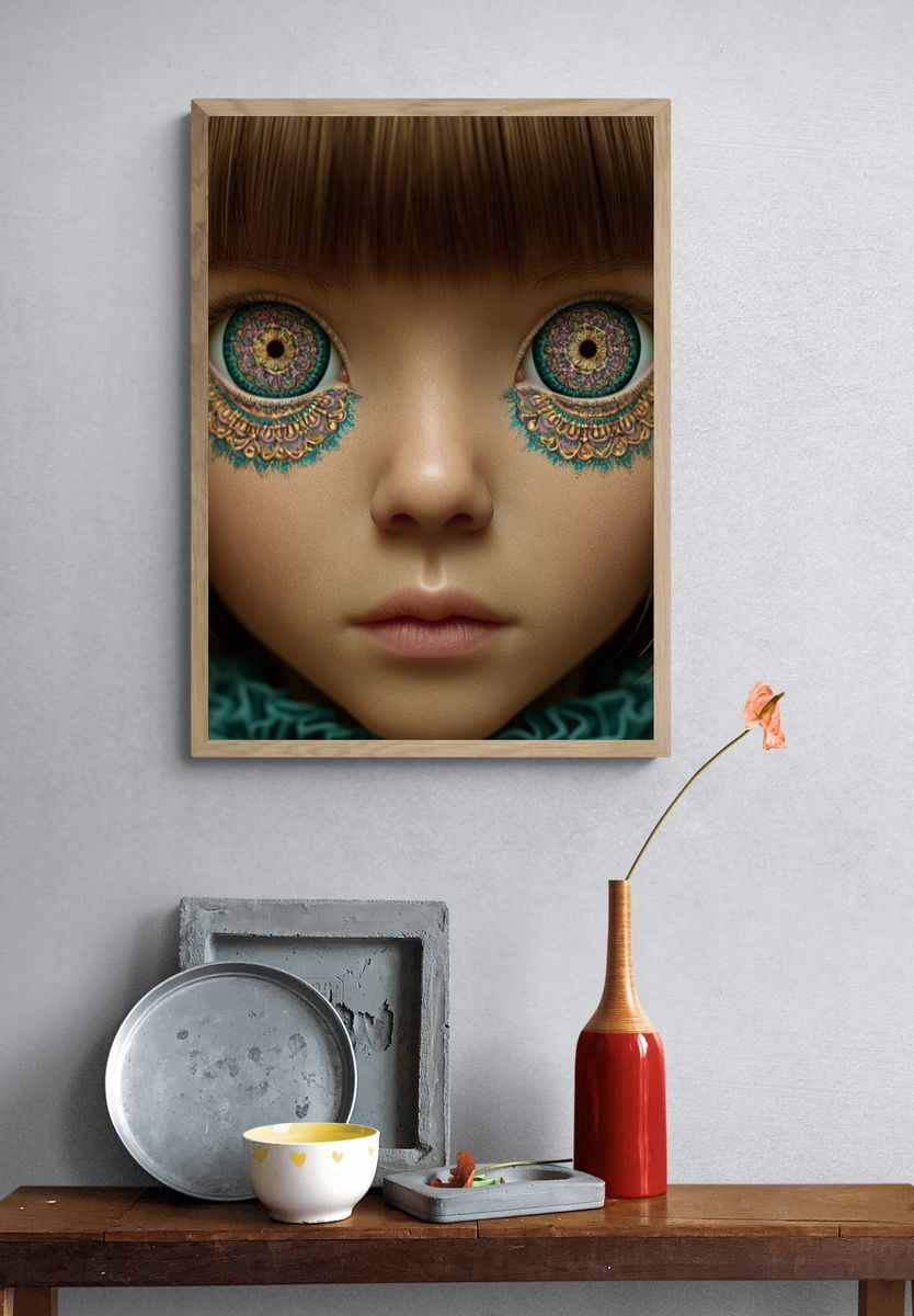 Surreal Doll Portrait Print. — room view 3