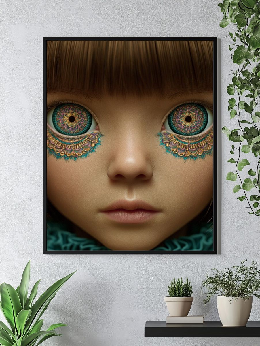 Surreal Doll Portrait Print. — room view 4