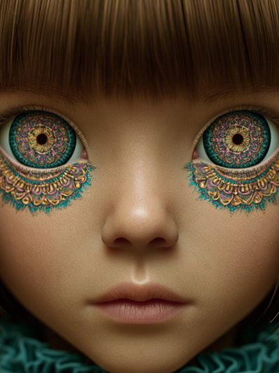 Surreal Doll Portrait Print.
