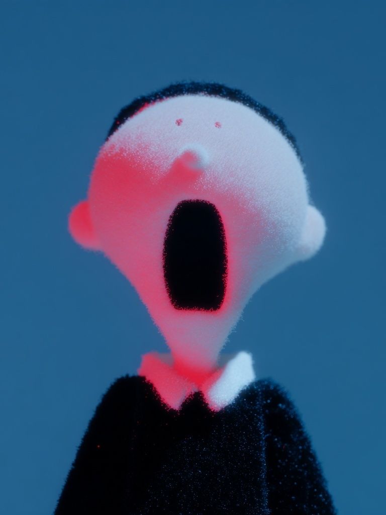 Surprised Figure Digital Art Poster. poster detail