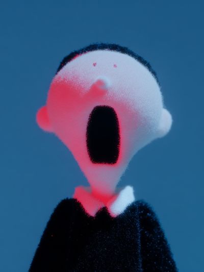 Surprised Figure Digital Art Poster. poster print