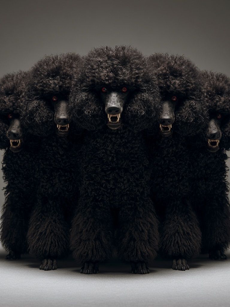 Cerberus Poodle Illustration Poster. poster — illustration art