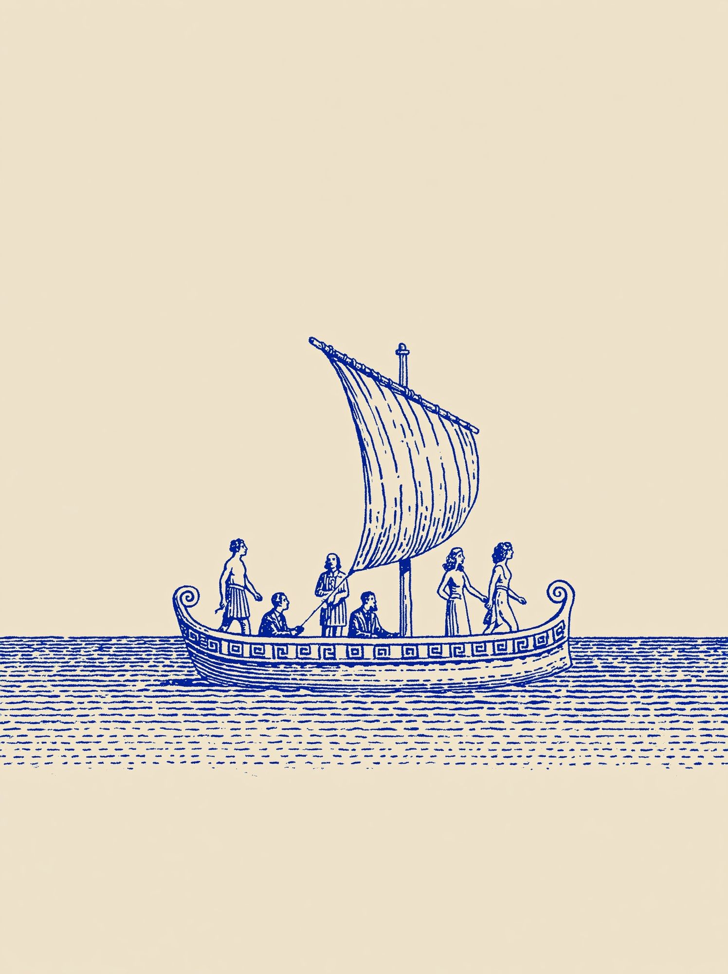 Ancient Sailboat Illustration Poster. poster — illustration art