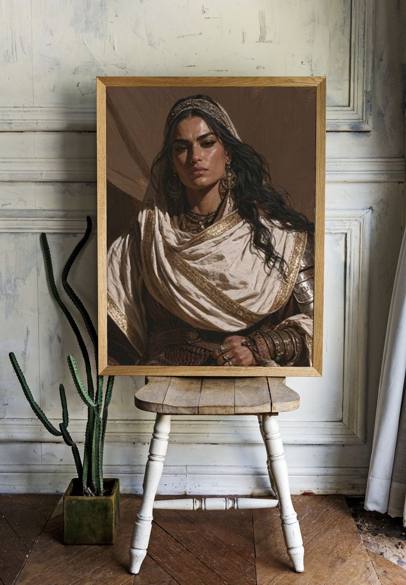 Desert Warrior Portrait Print. room preview