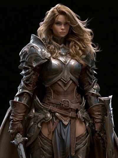 Armored Fantasy Warrior Illustration Poster. poster