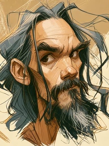 Bearded Man Portrait Illustration Poster. poster — illustration art