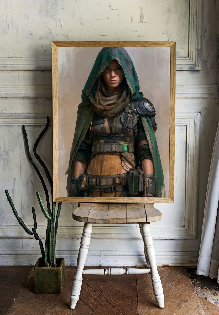 Desert Warrior Portrait Print. — room view 1