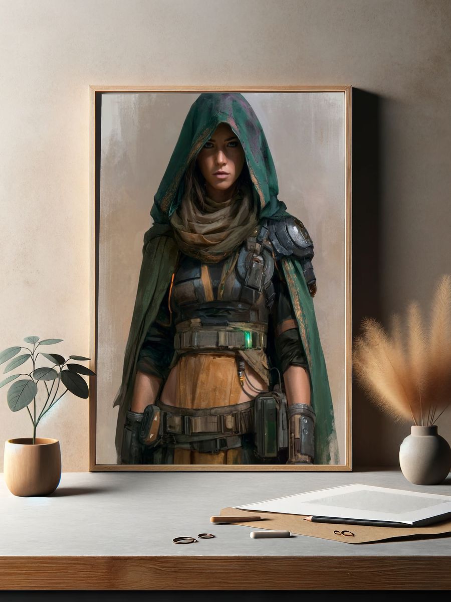 Desert Warrior Portrait Print. — room view 2