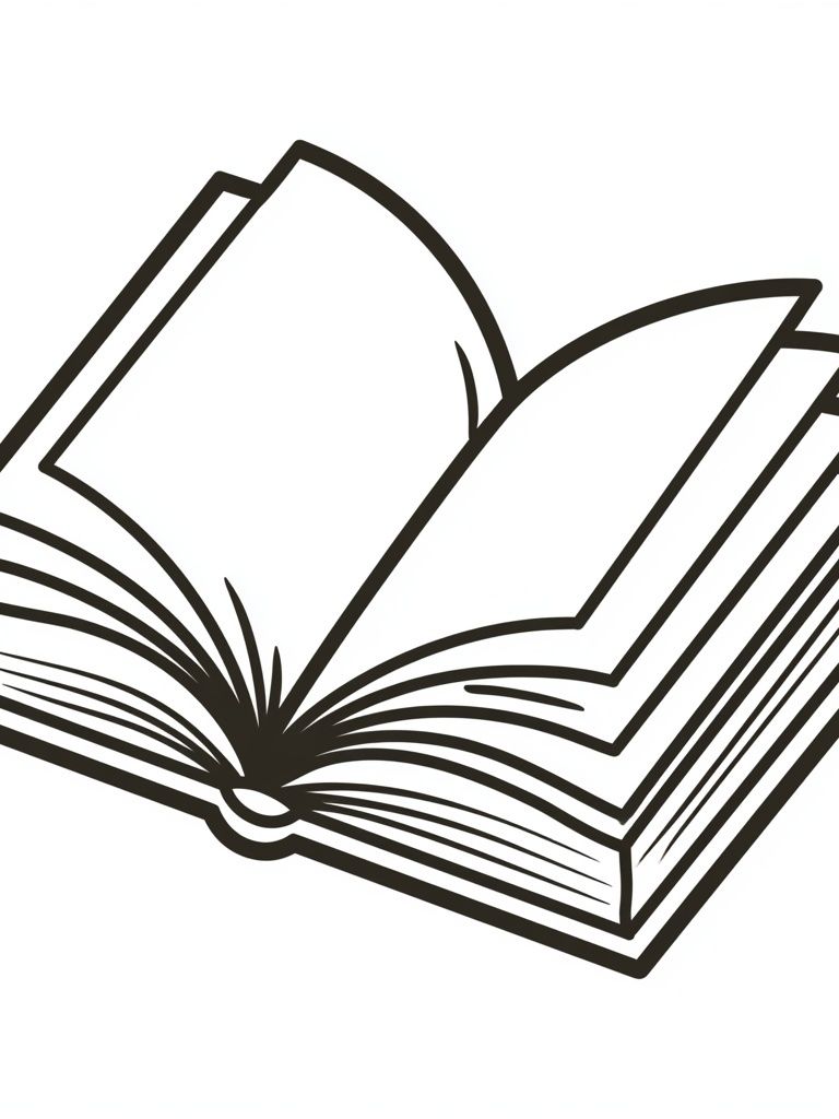 Open Book Line Art Poster. poster — illustration art