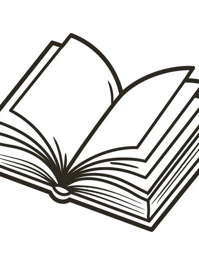Open Book Line Art Poster.
