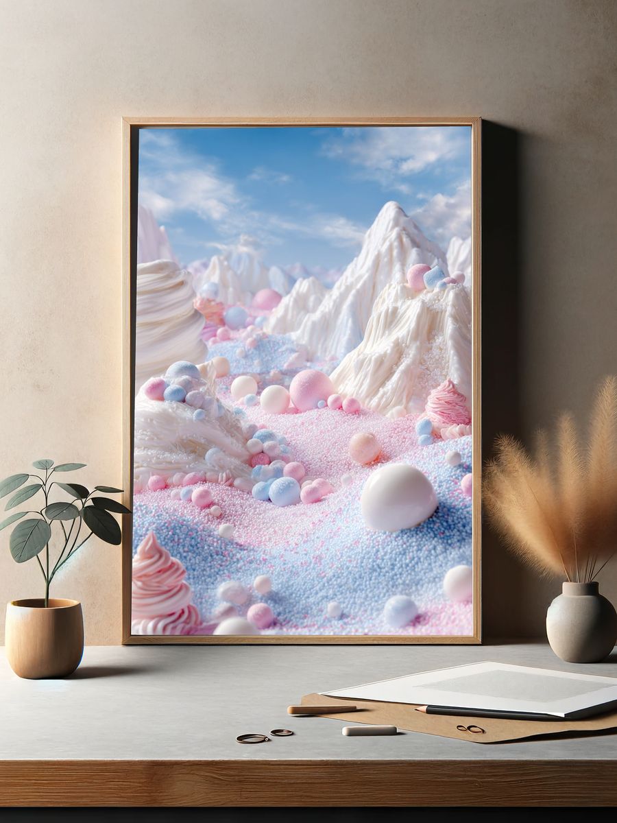 Pastel Candy Landscape Print. — room view 2
