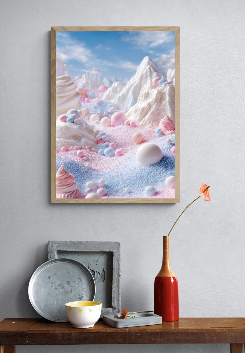 Pastel Candy Landscape Print. — room view 3