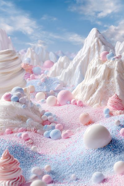 Pastel Candy Landscape Print. poster