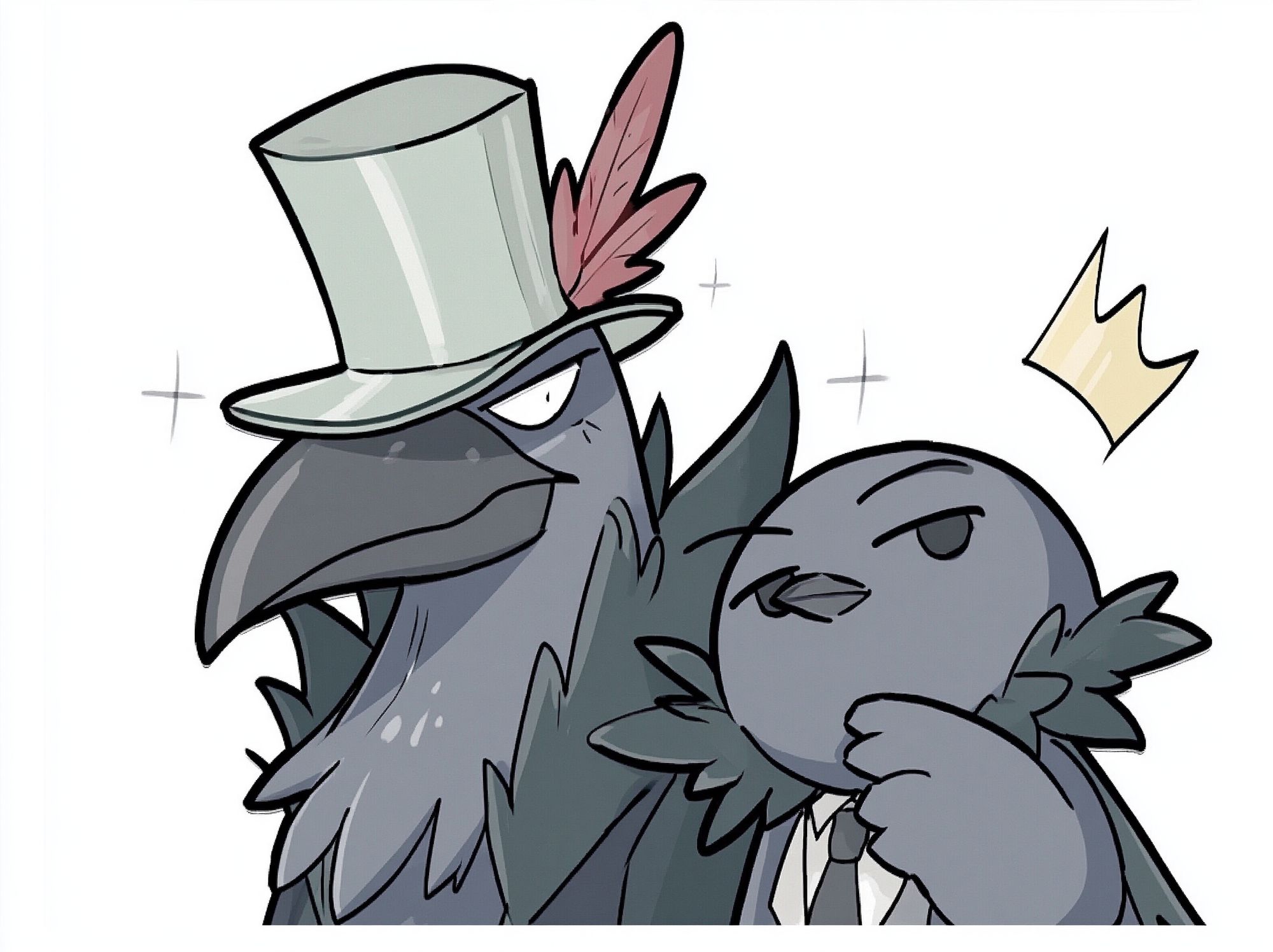 Top Hat Crow Duo Illustration Poster. poster — illustration art