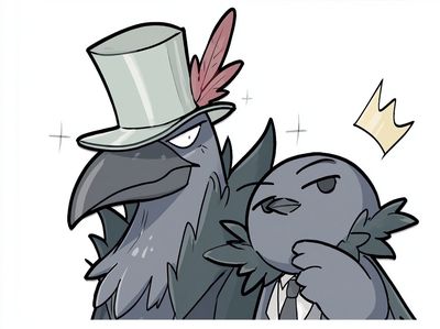 Top Hat Crow Duo Illustration Poster.