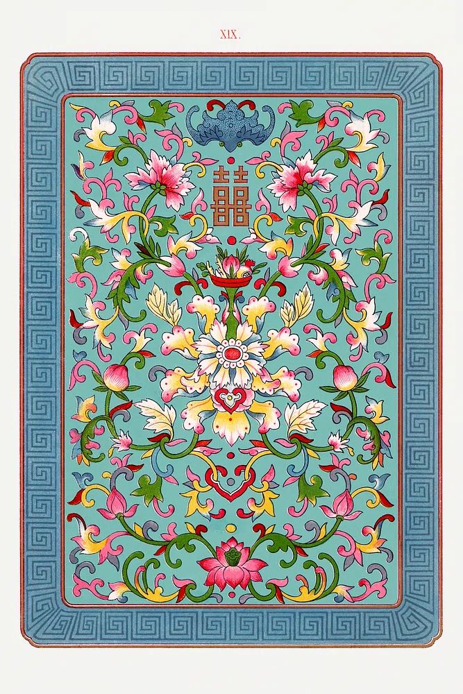 Chinese floral illustration, Examples Chinese. poster detail