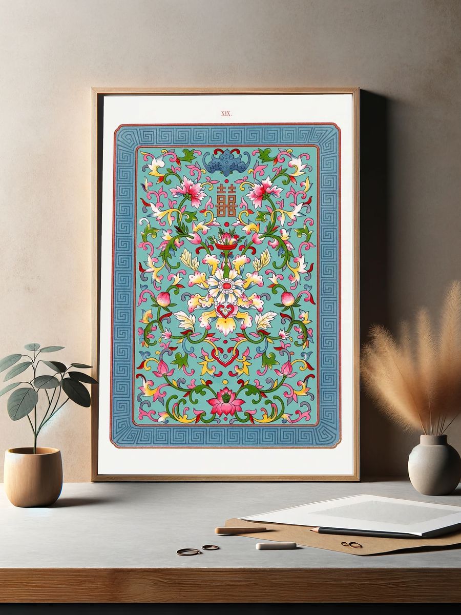 Chinese floral illustration, Examples Chinese. — room view 2