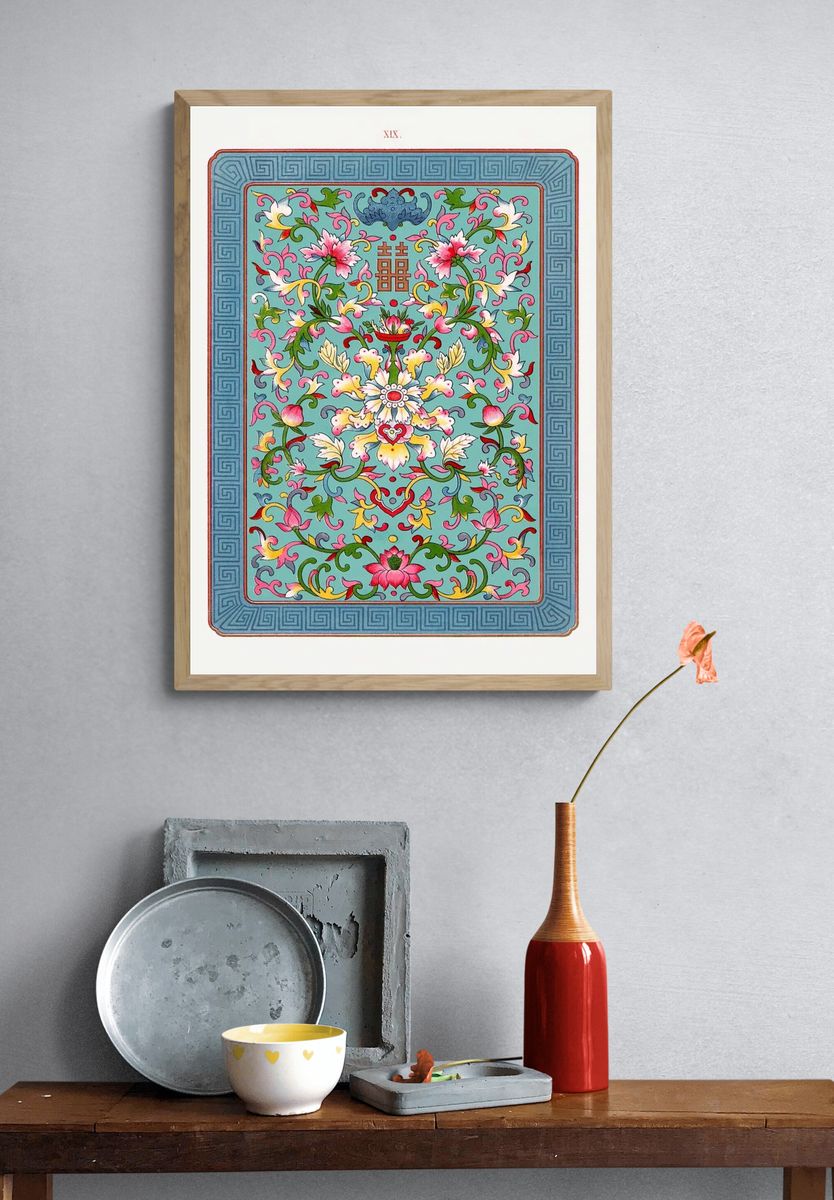 Chinese floral illustration, Examples Chinese. — room view 3