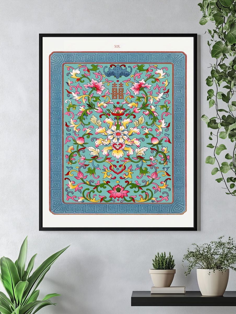 Chinese floral illustration, Examples Chinese. — room view 4