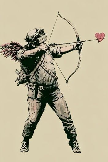 Cupid Archer Street-Art Poster. poster detail