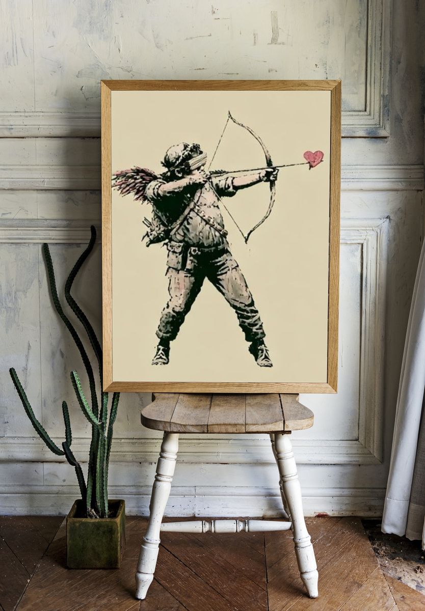 Cupid Archer Street-Art Poster. room preview