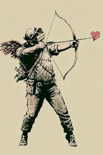 Cupid Archer Street-Art Poster.