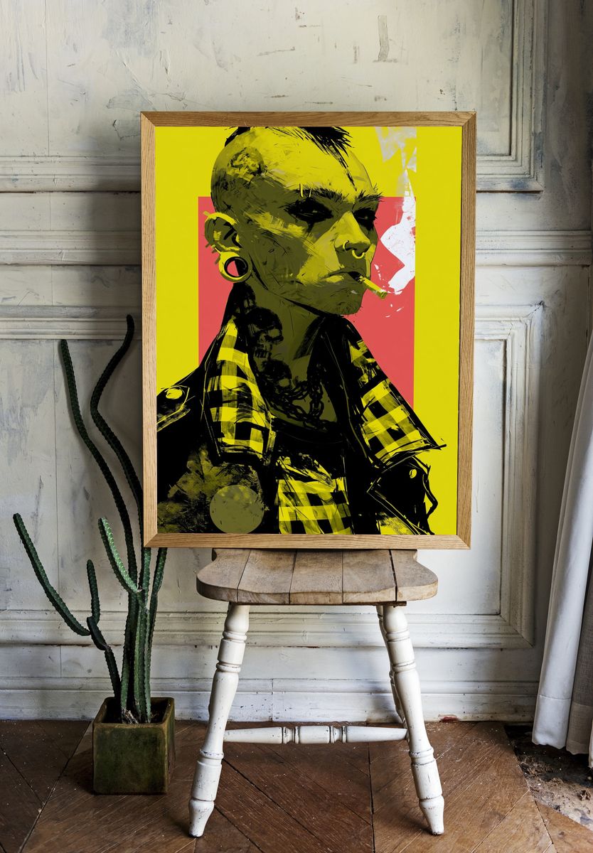 Punk Portrait Illustration Poster. room preview