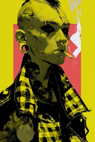 Punk Portrait Illustration Poster.