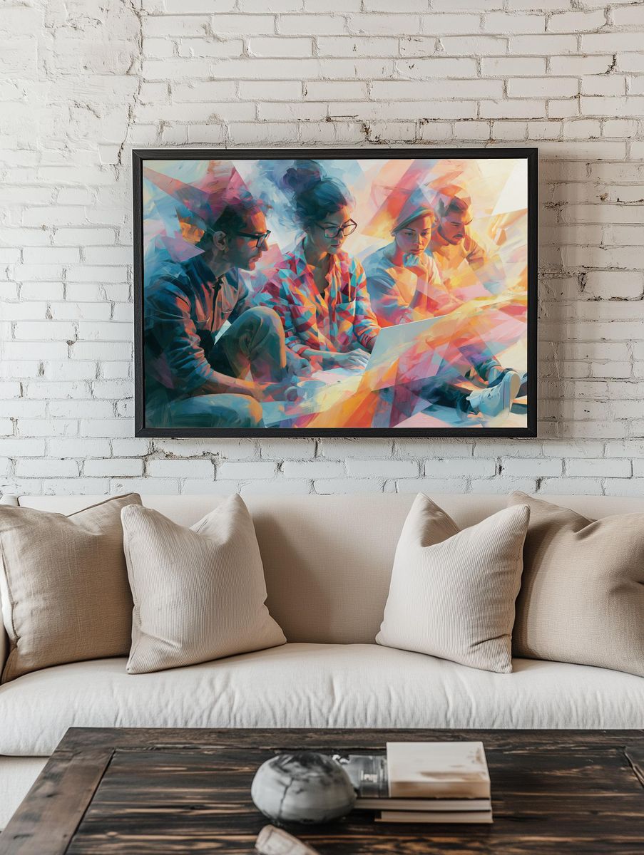 Creative Team Collaboration Illustration Poster. room preview