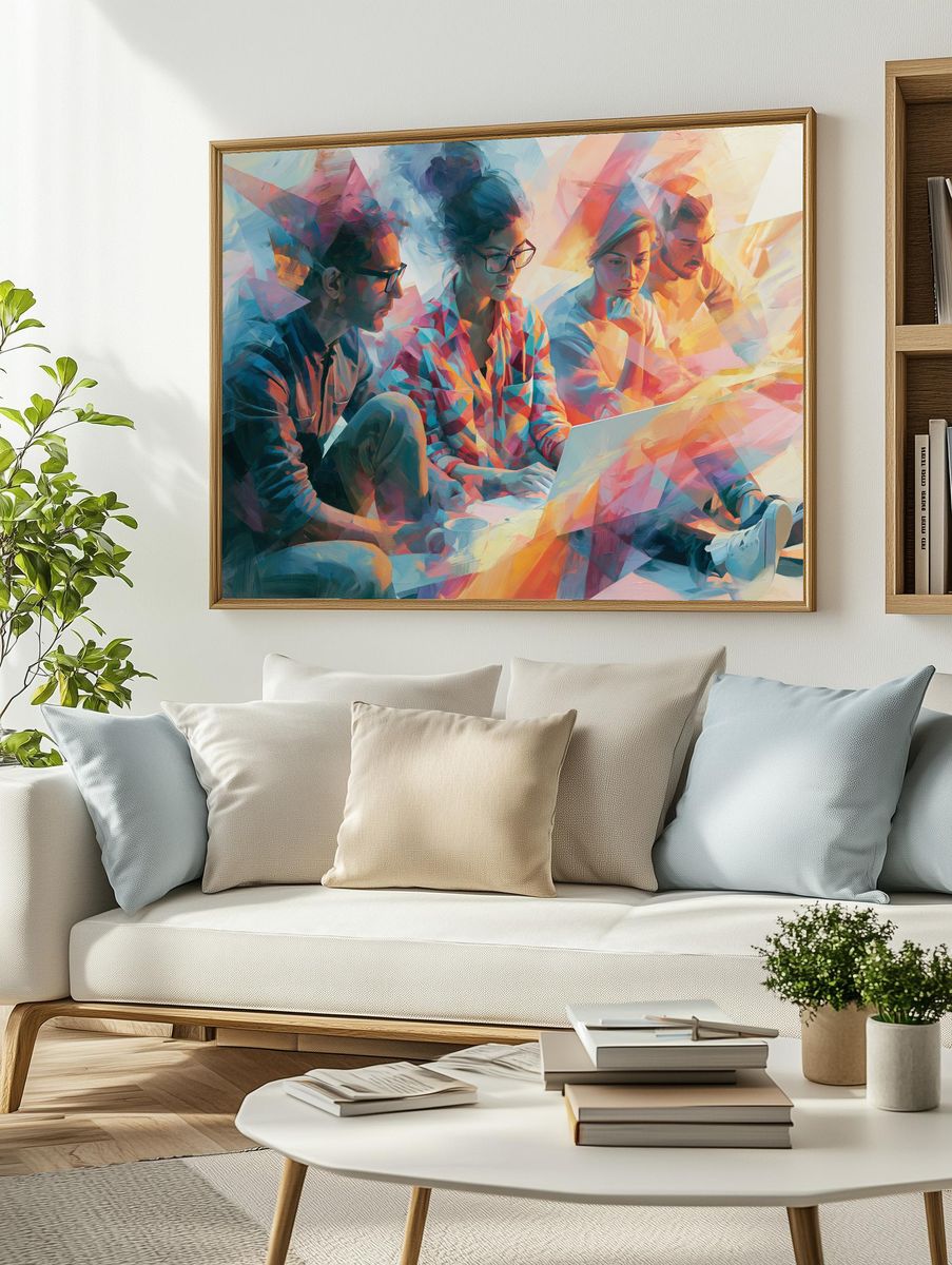 Creative Team Collaboration Illustration Poster. — room view 2
