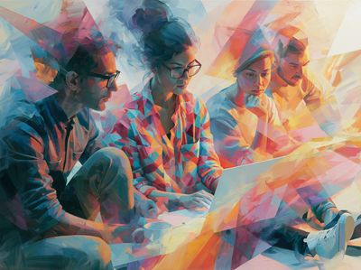 Creative Team Collaboration Illustration Poster.