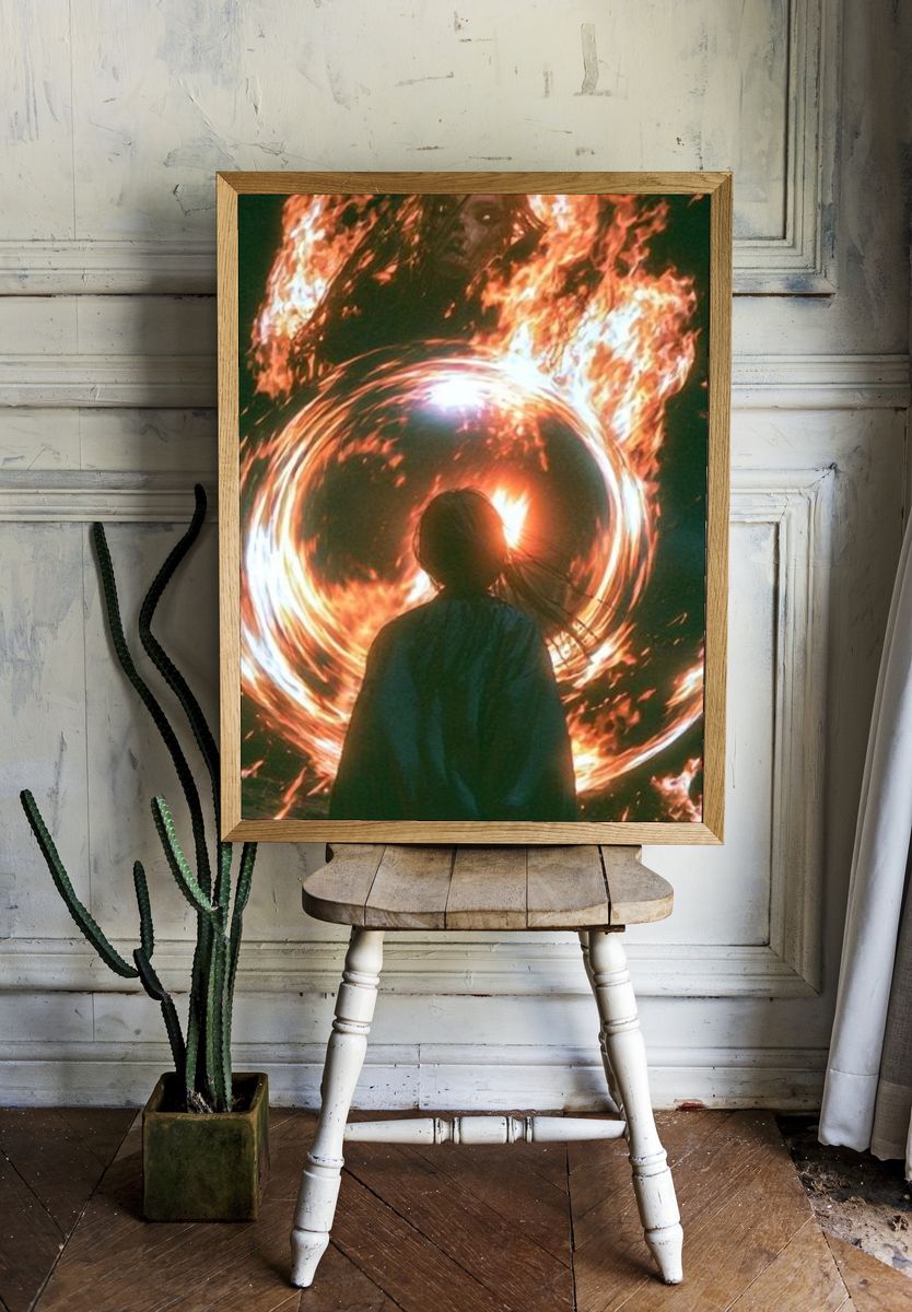 Fire Portal Silhouette Poster. — room view 1