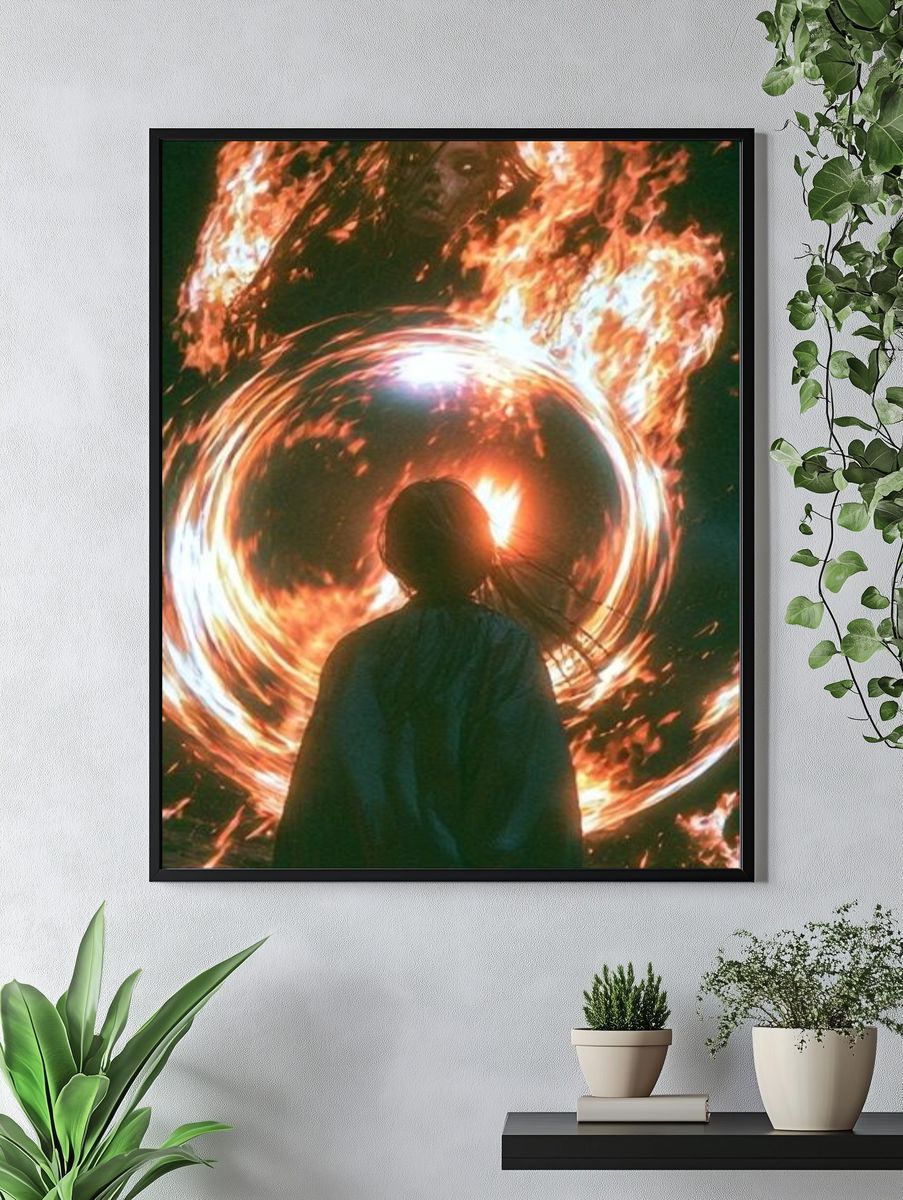 Fire Portal Silhouette Poster. — room view 4