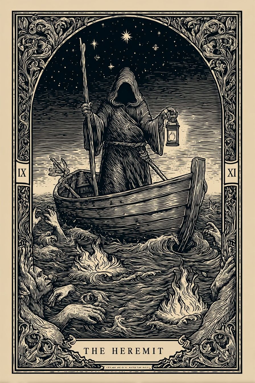 The Hermit Tarot Poster. poster — illustration art